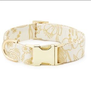 Colette Cream Metallic Collar. Size Large. The Foggy Dog.